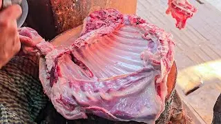 Amazing Pomfret Big Goats Leg Cutting Skills || Goats Meat Cutting Live