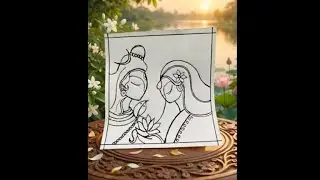 How To Draw Shiva Parvati Face || Easy Step By Step Drawing Tutorial || Pen Drawing
