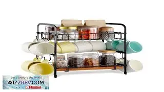 VEVOR 2 Tier Coffee Bar Organizer for Countertop Multifunctional Mug Holder