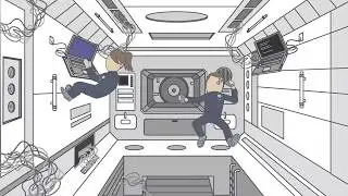 Space Station and astronauts animation video