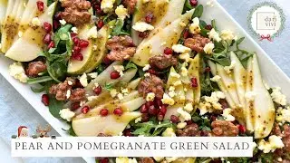 [Festive Salad] Refreshing PEAR & POMEGRANATE GREEN SALAD | MANUKA HONEY 🎄✨