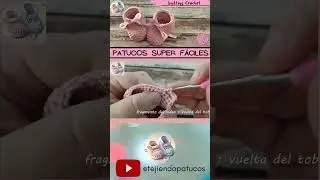 🟣 Patucos Super F&aacute;ciles a Crochet / Super Easy Baby boots.