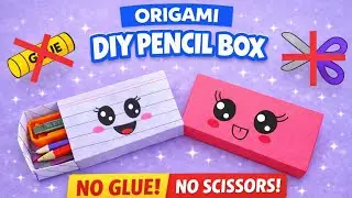DIY Origami Pencil Box✨||Single Paper Craft ✂️ No Glue No Scissors||Easy Paper Craft|#diy#viralvideo