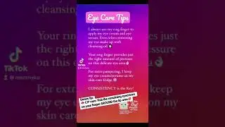 ✨ Skin Care Tip (EYES)✨ #skincare #influenster #antiaging #theordinary #caffeineserum #algenist