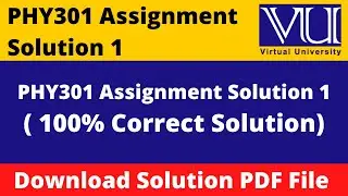 PHY301 Assignment 1 Solution Spring 2022 || Download in PDF