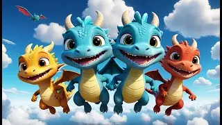Seven Little Dragons Flying Fast + More | Exciting Counting Rhyme for Kids
