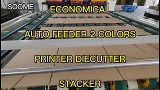 Economical type automatic feeder 2 colors printer rotary diecutter stacker for carton box making