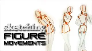 Geometric sketch- structuring the figure and its movements:Fashion Design Drawing Lesson