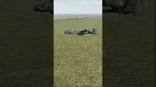 A-10 warthog drops cluster bombs over a convoy of invaders in DCS