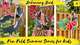 Summer Series for Kids 14:  Lovely Balancing Bird #origami  #papercraft #paperart   #easyorigami