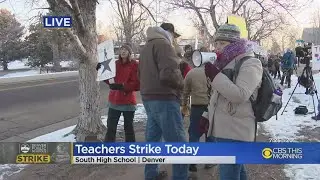 Denver Teachers Picket Outside Schools After Start Of Strike