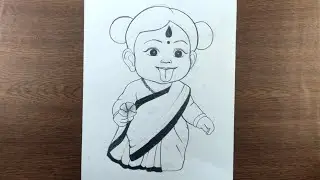 Lord ma kali outline pencil sketch drawing | ma parvati pencil art 