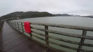 Walking across Barmouth Bridge (Barmouth Viaduct) Mawddach estuary part 1