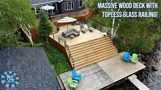 Massive Pressure-Treated Wood Deck And Stairs That Lead To The Lake!