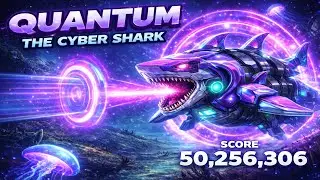 QUANTUM THE CYBER SHARK NEON PORTAL TRAVELER 50M SCORE | HUNGRY SHARK WORLD GAMEPLAY