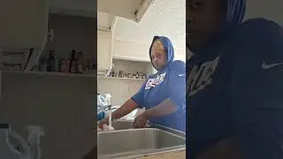 Cleaning the kitchen again