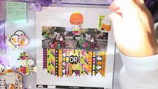 Halloween Trunk or Treat layout using Doodlebug Designs Hey Pumpkin