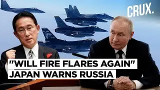 Japan's F-15 & F-35 Jets Fire Flares As Russian Spy Plane 