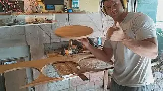Cortando disco de madeira coma a tupia no improviso