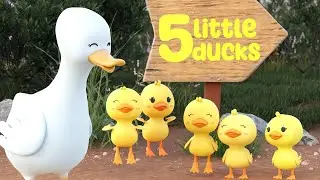 Five Little Ducks | Animals for Kids | Feathered Friends Fun | Educational Learning 🐥