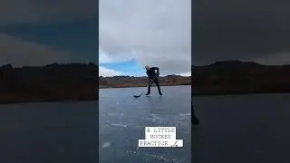 Frozen Lake Ice Skating 🥶😱      (Dangerous)