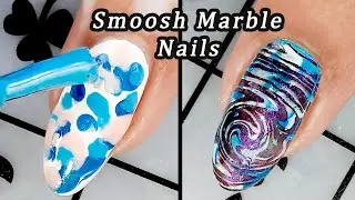 Smoosh Marble Nail Art | Stamping & Chrome Effect #shorts