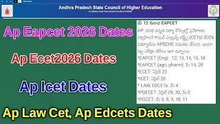 AP Eamcet 2026 exam dates Relesed | AP Ecet 2026 exam dates | Ap Icet 2026 dates | Ap cet exams 2026