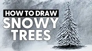 How to Draw Evergreen Trees with Snow for Beginners