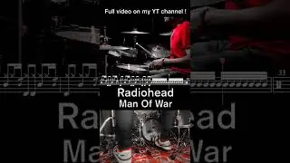 Radiohead - Man Of War - Drum cover (with scrolling drum score) #drumscore #drumtranscription