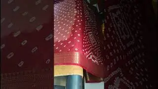 roll press Bandhani saree.6  david drywash kkd #bandhanisaree #bandhanisilk #rollpress