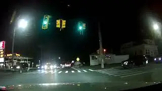 Nighttime drive in North Providence, Rhode Island