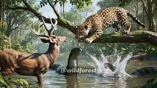 Seraph Vs Koa: Genç Jaguar Anaconda'yı Avlamaya Çalışıyor – Amazon Ormanında Ölümcül Karşılaşma