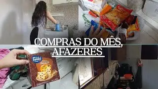 COMPRAS DO MÊS,  LAVANDO LENÇÓIS,  IMPORTANTE TOMAR VIRAMINAS 