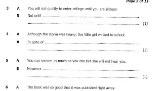 2017 English paper 2- Rewrites exam revision questions and answers