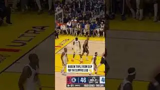 @jharden13 knocks down the DEEP pull up three to give the @laclippers the lead at the half 🤯 &bull;