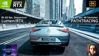 Pathtracing in 8k 60 fps?!! VS Lumen - Car animation scene | Unreal Engine 5 Render