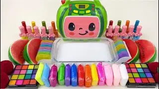 Watermelon Robot ASMR 🍉🤖 Satisfying Rainbow Slime Cutting & Mixing | Relaxing Toy Sounds