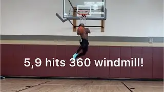 5,9 dunker hits 360 windmill in crazy dunk session! 12/5/2025