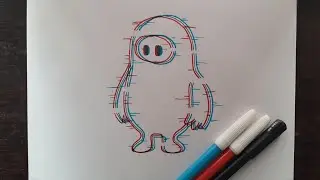 How to draw 'Fall Guy' glitch effect drawing tutorial step by step || Very easy!