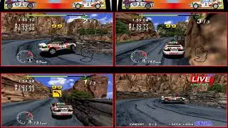 Sega Rally - 3 Player Network (Model 2 Emulator) Mountain