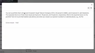 Expected Return on a Diversified Portfolio