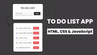 How to create Website To Do List App using HTML and CSS | Create Todo List in JavaScript