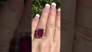 18k Yellow Gold Rubellite Diamond Ring for Sale