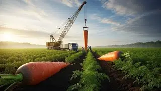 Giant Carrots Harvested by Crane | Satisfying Food Factory Process