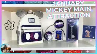 ShopDisney January Mickey Mouse The Main Attraction 2022 Space Mountain Loungefly Ears Key Unboxing