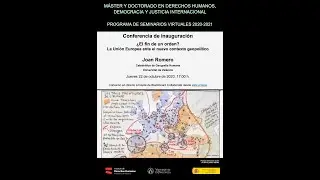 Conferencia de Inauguración impartida por el Prof. Joan Romero - IDHUV