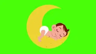 Sleeping Baby on the Moon Animation video | Free Chrome Key Green Screen Lullaby Animation Footage