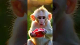 Adorable Snow-White Monkey Up Close