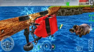 Car Flipped Into River! Hippo Encounter in Off Road King Driving / Android Gameplay