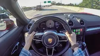 Driving a Porsche 718 (POV) around Miami